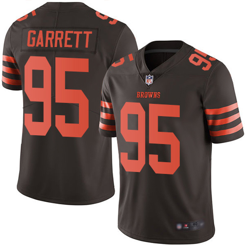 Cleveland Browns Myles Garrett Men Brown Limited Jersey #95 NFL Football Rush Vapor Untouchable->cleveland browns->NFL Jersey